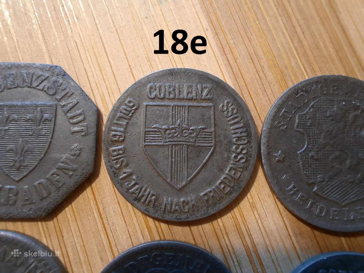 10 pfennig feningai 1917 - 1919 Vokietija - nuotraukos Nr. 6