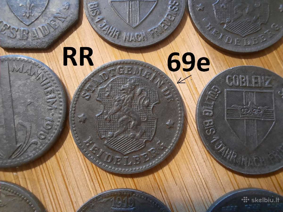 10 pfennig feningai 1917 - 1919 Vokietija - nuotraukos Nr. 12