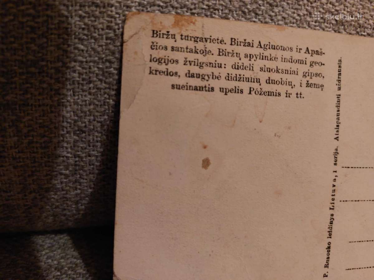 Tarpukario Lietuvos atvirukas Biržų turgavietė - nuotraukos Nr. 2