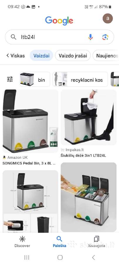 Šiukšledėžės rūšiavimui