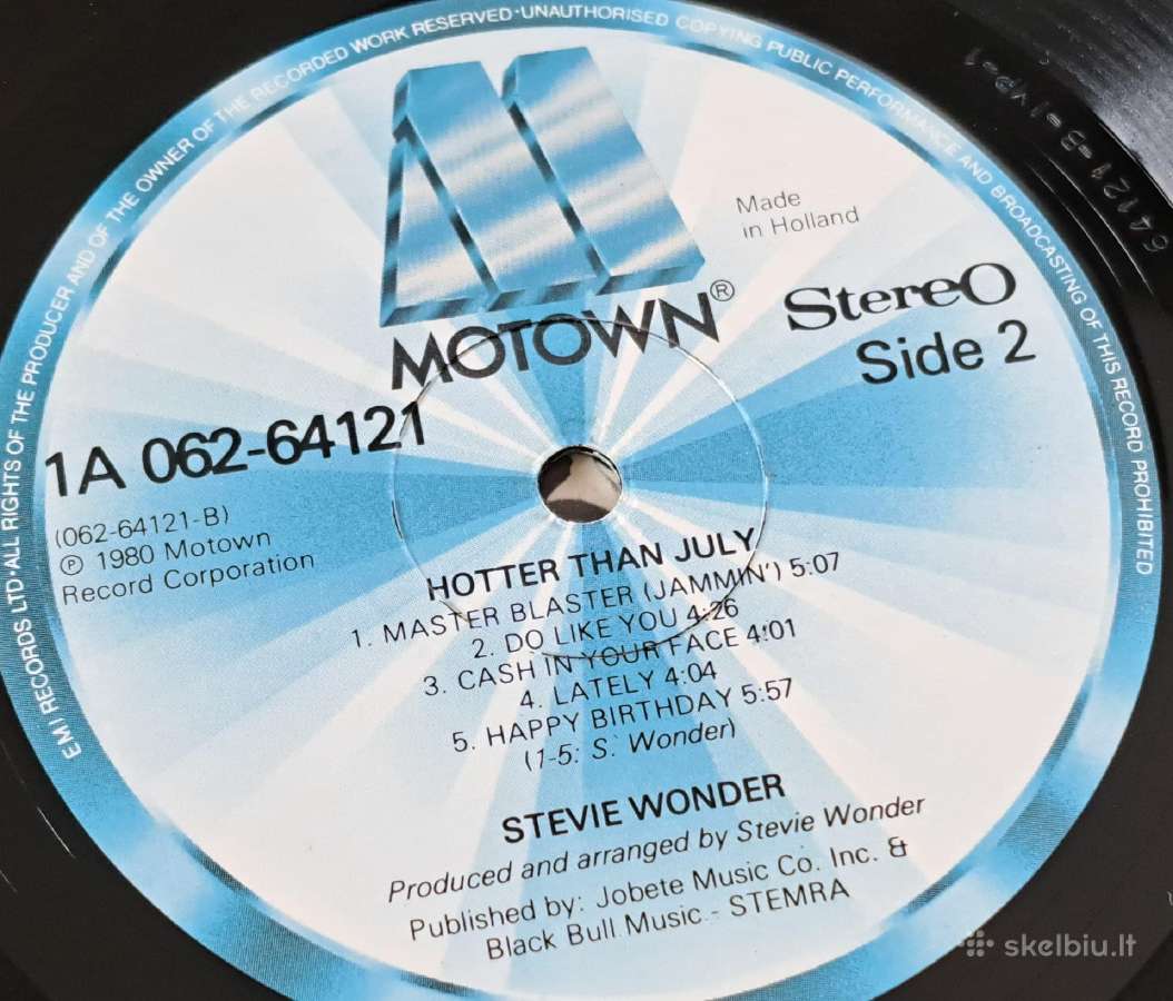 Vinilas Stevie Wonder Hotter than July (1980) - nuotraukos Nr. 7