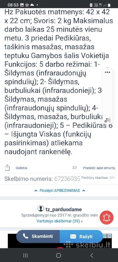 Parduodama masažinė kojų vonelė si infraraudonūjų - nuotraukos Nr. 3
