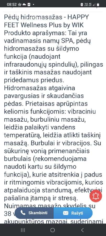Parduodama masažinė kojų vonelė si infraraudonūjų - nuotraukos Nr. 6