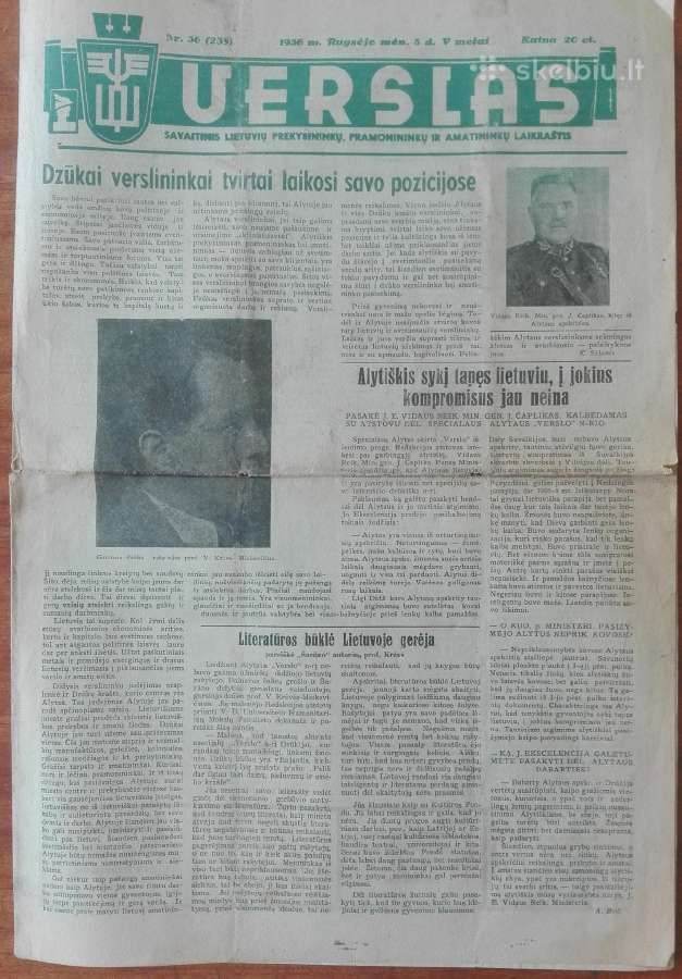 1540. Verslas retas antikvarinis-kolekcinis laikra