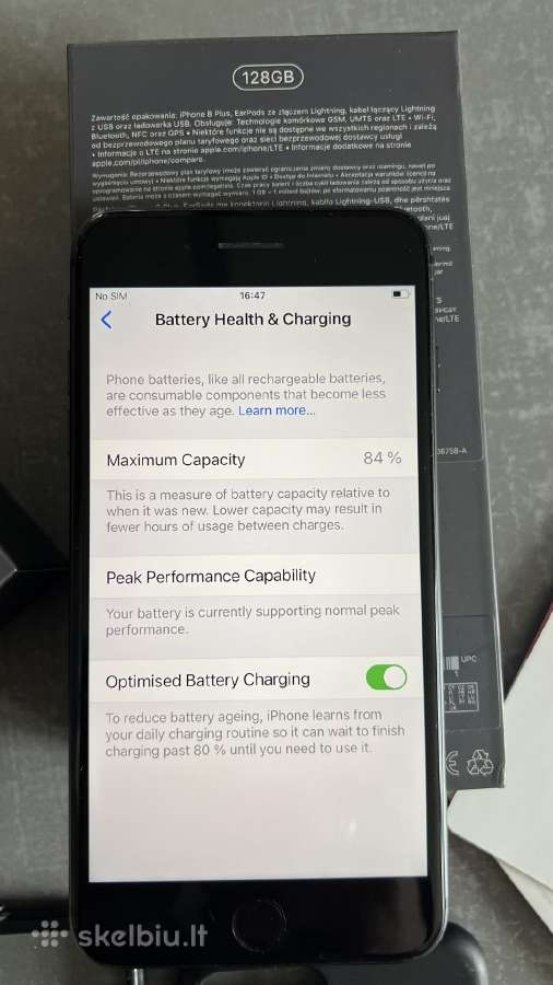 iPhone 8 plus Space Grey 128gb - nuotraukos Nr. 4