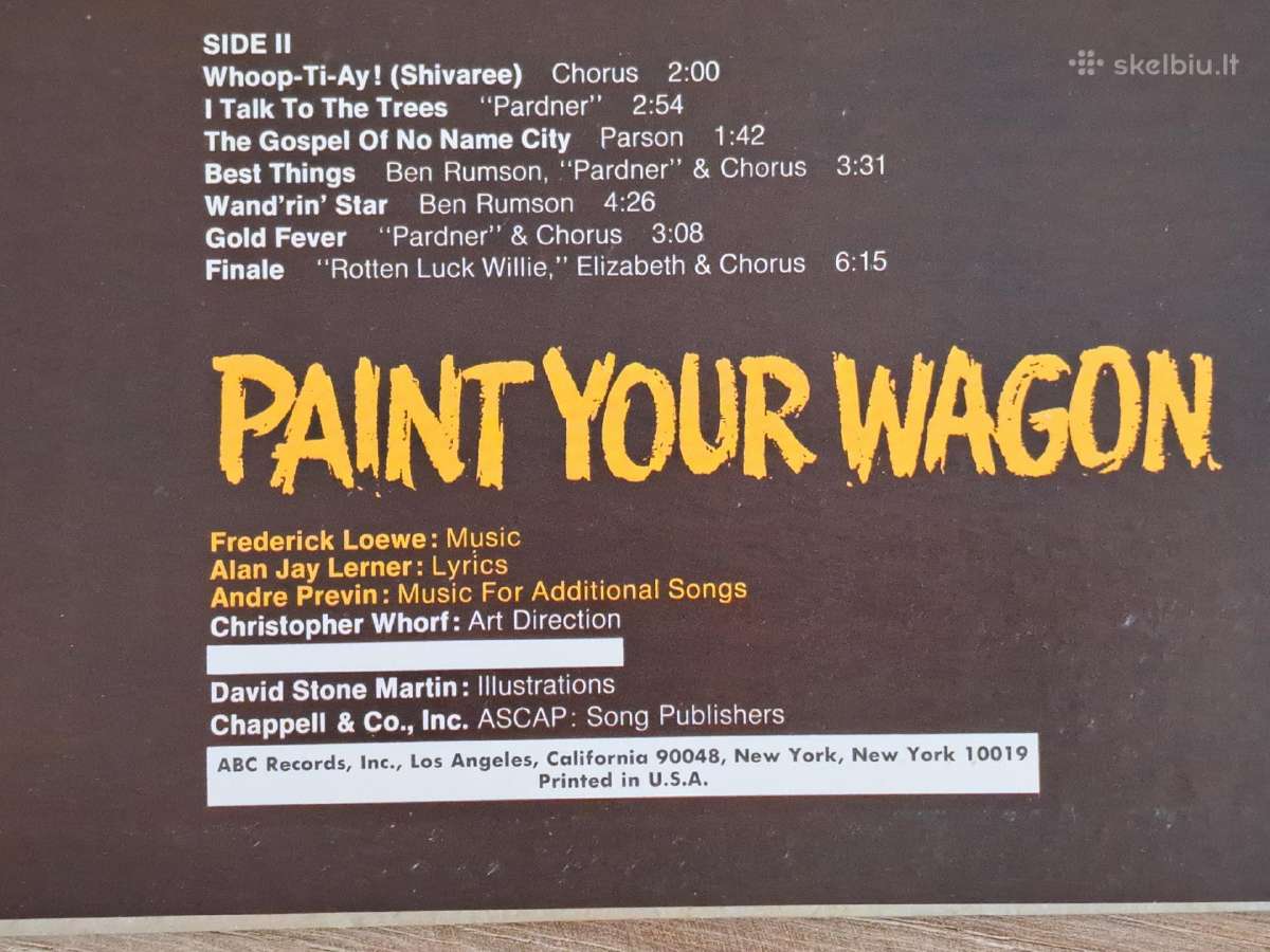 1980 Vinilas Paint Your Wagon U.s.a. - nuotraukos Nr. 12