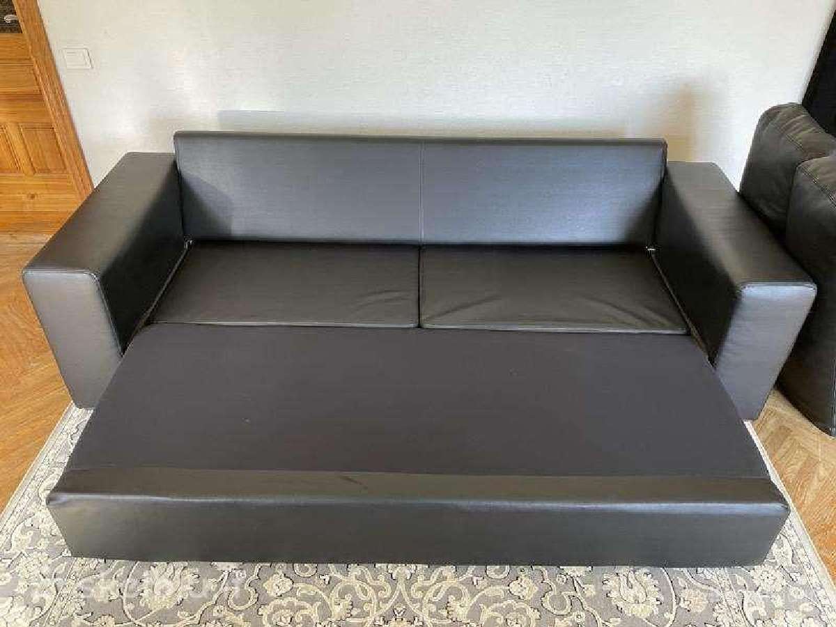 Odinė minkšta sofa-lova - nuotraukos Nr. 4