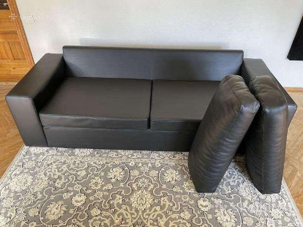 Odinė minkšta sofa-lova - nuotraukos Nr. 3