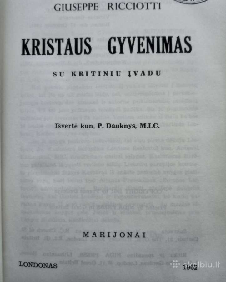 -Giuseppe Ricciotti Kristaus gyvenimas 1962 m. - nuotraukos Nr. 3