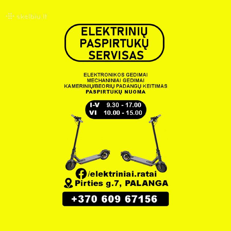 Elektrinių paspirtukų servisas Palangoje