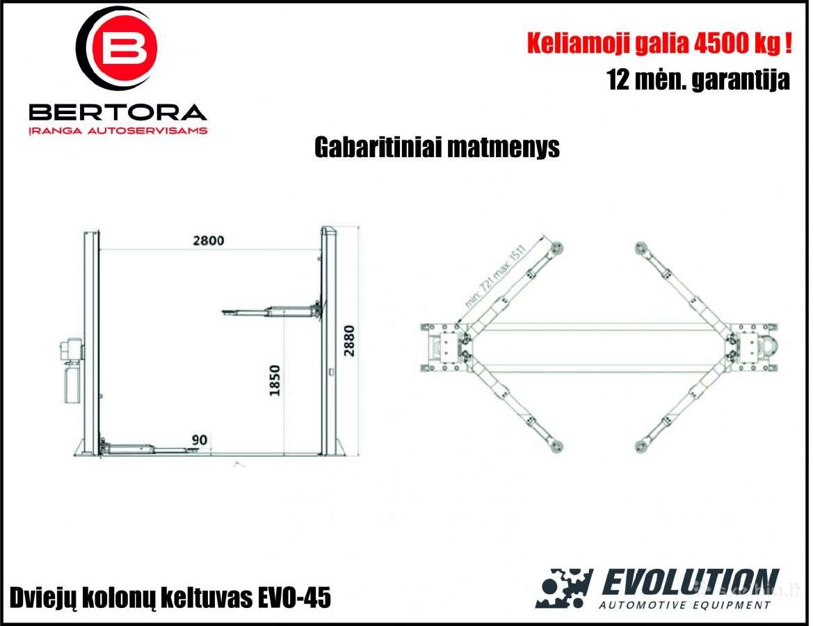 4500 kg automobilių keltuvas Dabar Tik 1590 Eur - nuotraukos Nr. 4