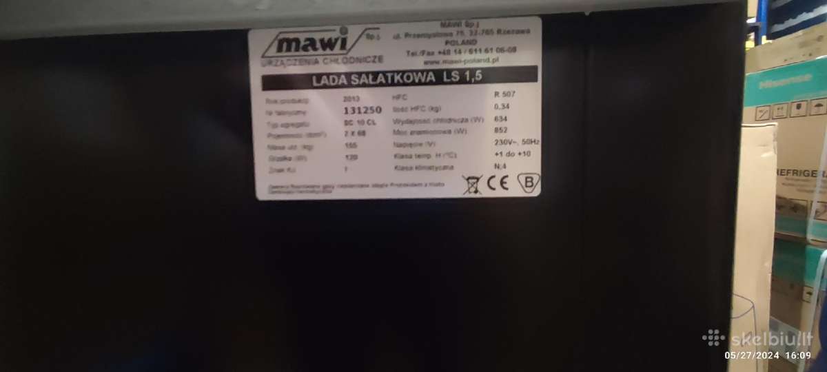 Šaldymo stalas salotoms Mawi Ls 1.5 (4gn, 2durų) - nuotraukos Nr. 6