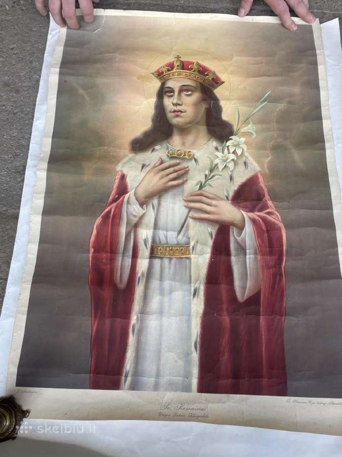 Didelis tarpukario plakatas Šv.kazimieras Didysis