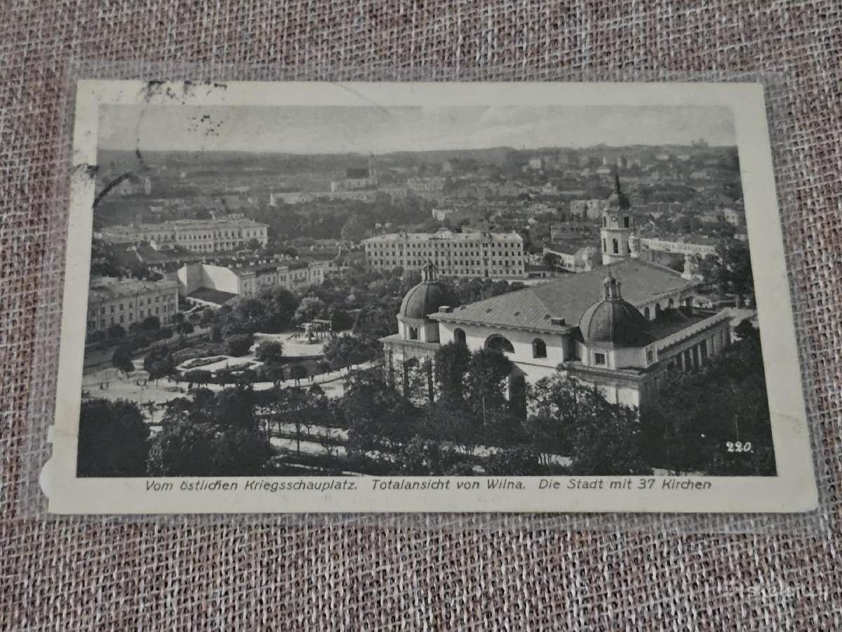 Atvirutė Vilnius 1917m, vaizdas nuo Gedimino kalno