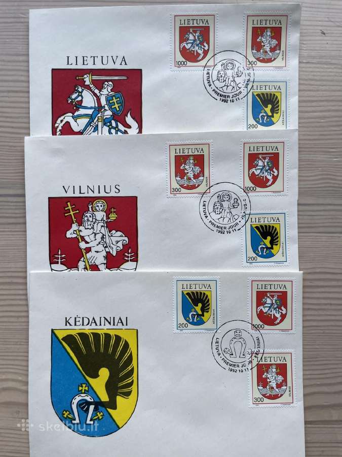 1992 m. Lietuviški pirmosios dienos vokai - nuotraukos Nr. 3