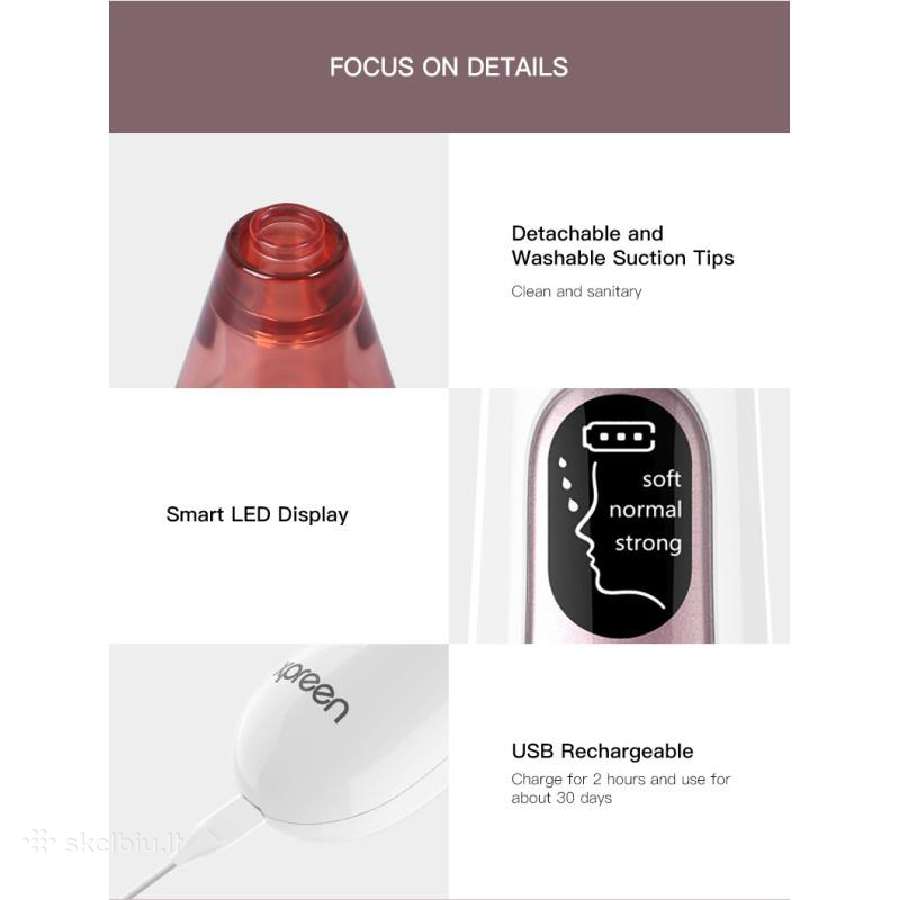 Xpreen veido porų valiklis su LED ekranu + metalin - nuotraukos Nr. 9