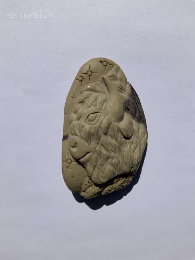 Jaspio pakabukas, Indėnas-bizonas, akmuo,mineralas - nuotraukos Nr. 2