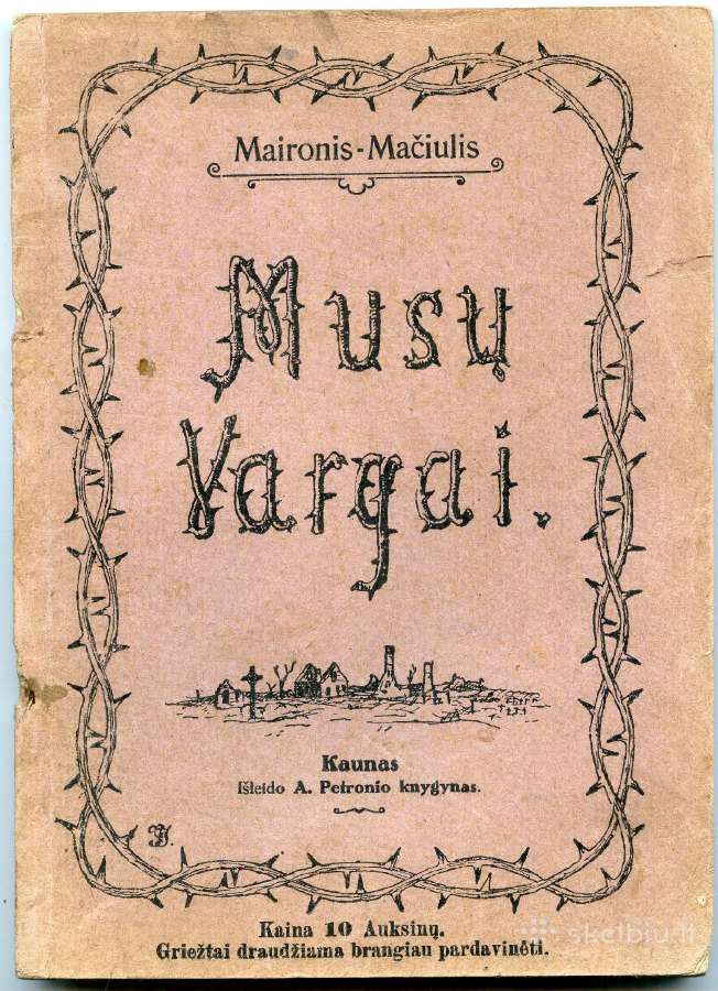 Maironio poema Mūsų vargai 1920 m.