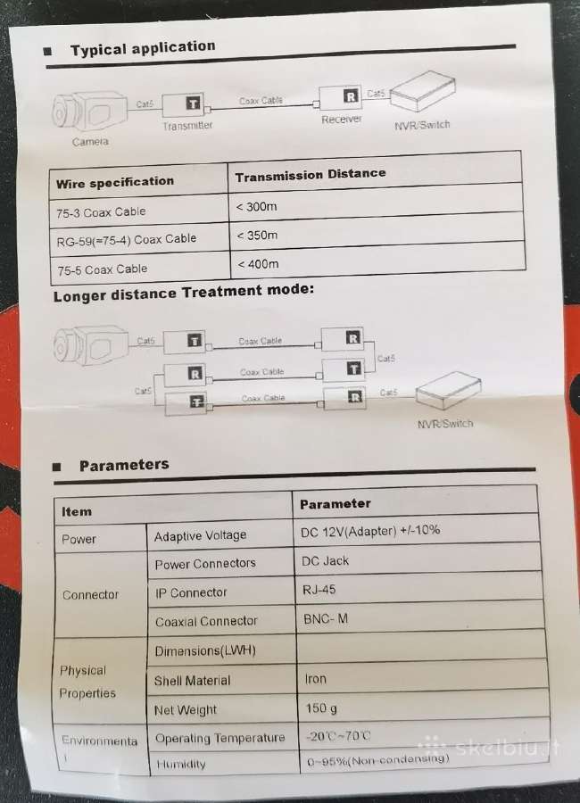 Ip prailgintuvai per Coax kabeli. Liko nepanaudoti - nuotraukos Nr. 7