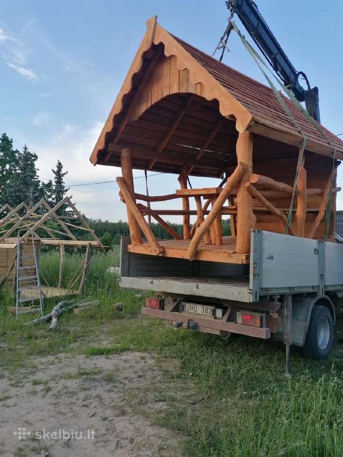 Ąžuolo rąstelių pavėsinė - nuotraukos Nr. 9