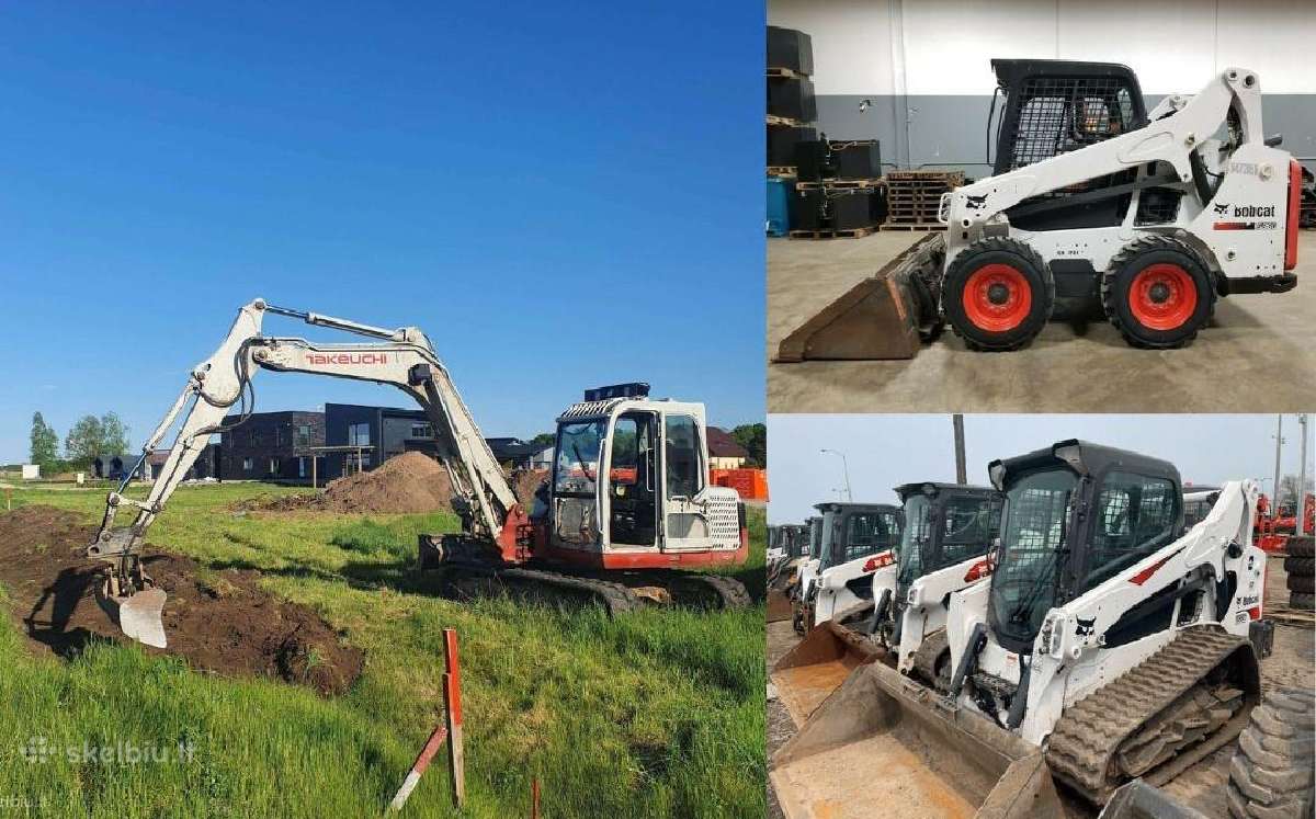 Ekskavatoriaus, mini krautuvo bobcat nuoma