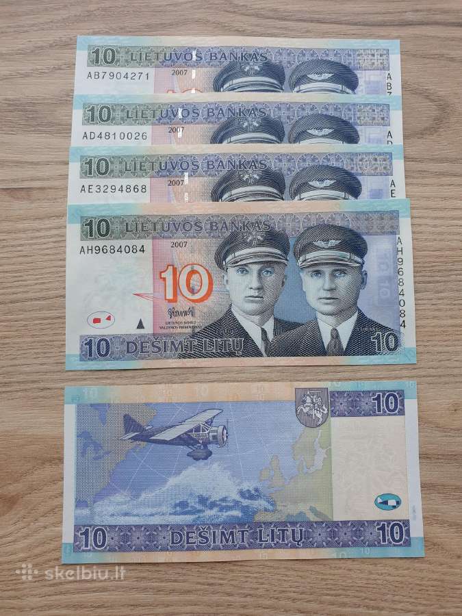 2007 m. 10 litų Unc pagal serijas