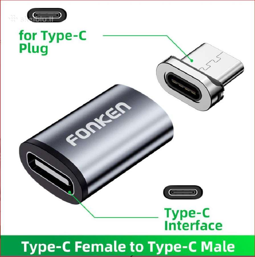 Krovimo laido kabelio magnetinis adapteris Usb-c - nuotraukos Nr. 2