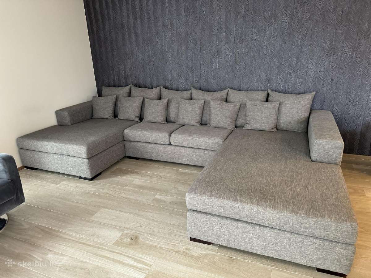 Sofa U formos, 3,7m. Būklė puiki - nuotraukos Nr. 2