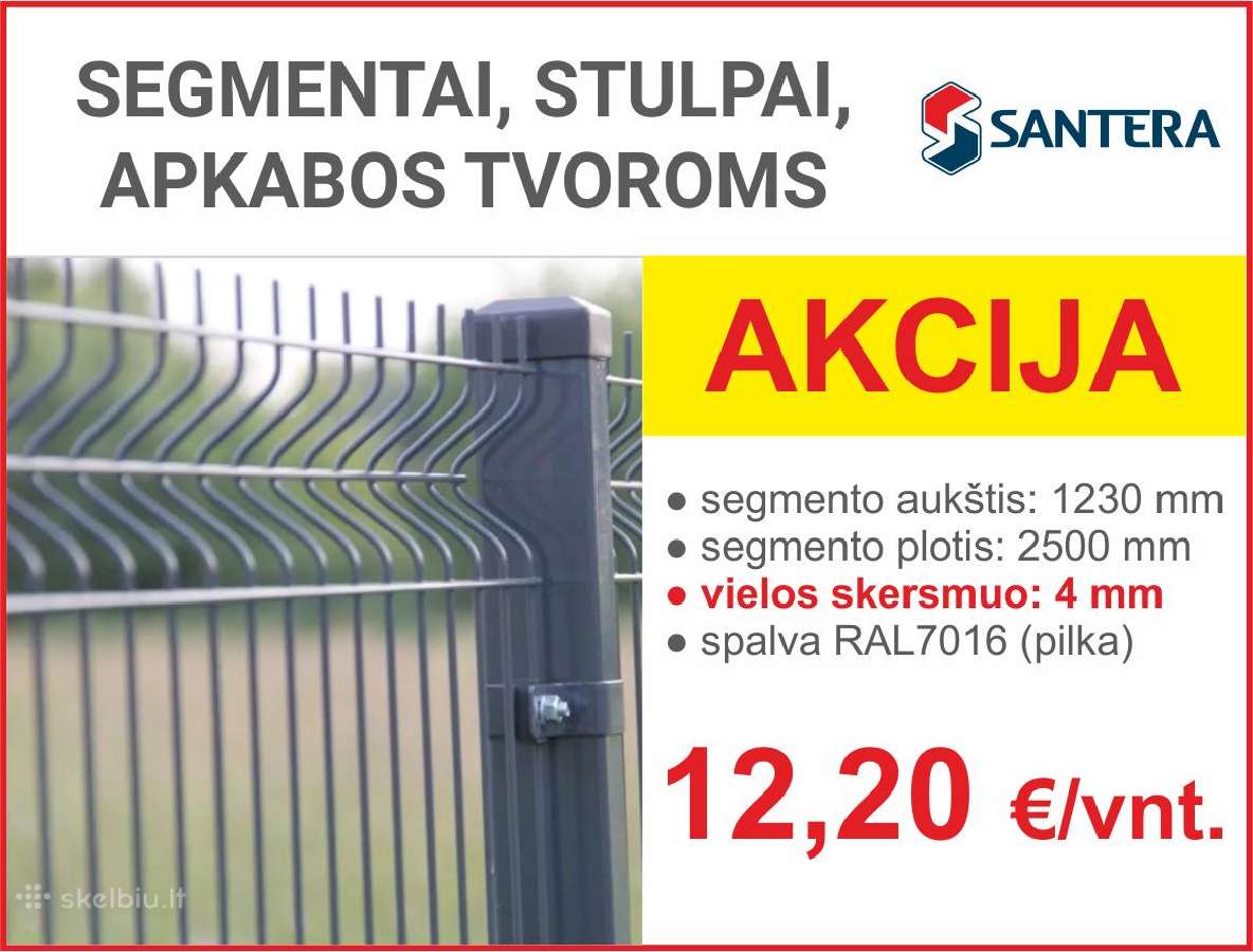 Segmentai, stulpai, apkabos tvoroms