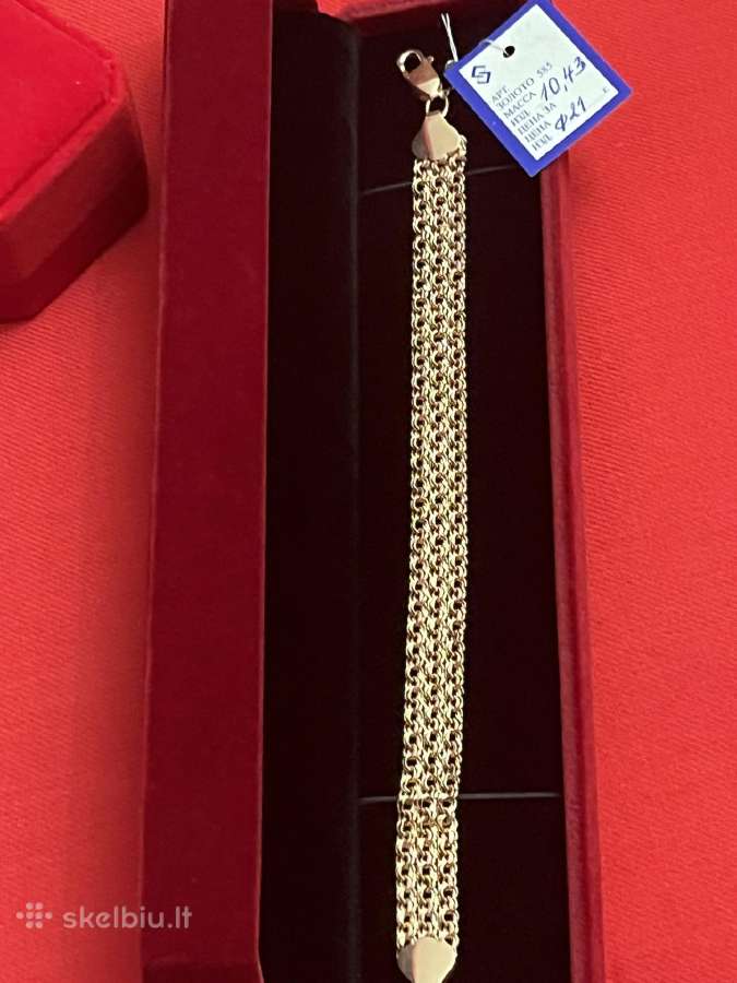 Prabangi auksinė triguba apyrankė 19-21cm - nuotraukos Nr. 24