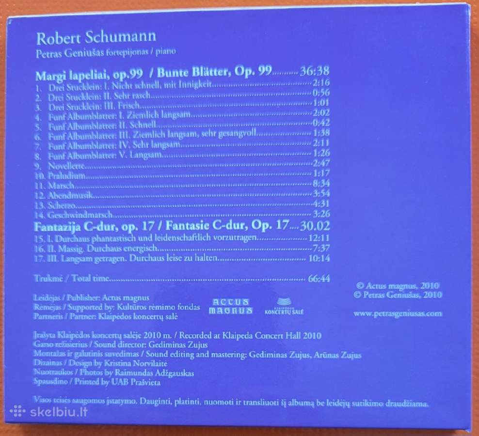 CD Petras Geniušas. Robert Shumann - nuotraukos Nr. 2