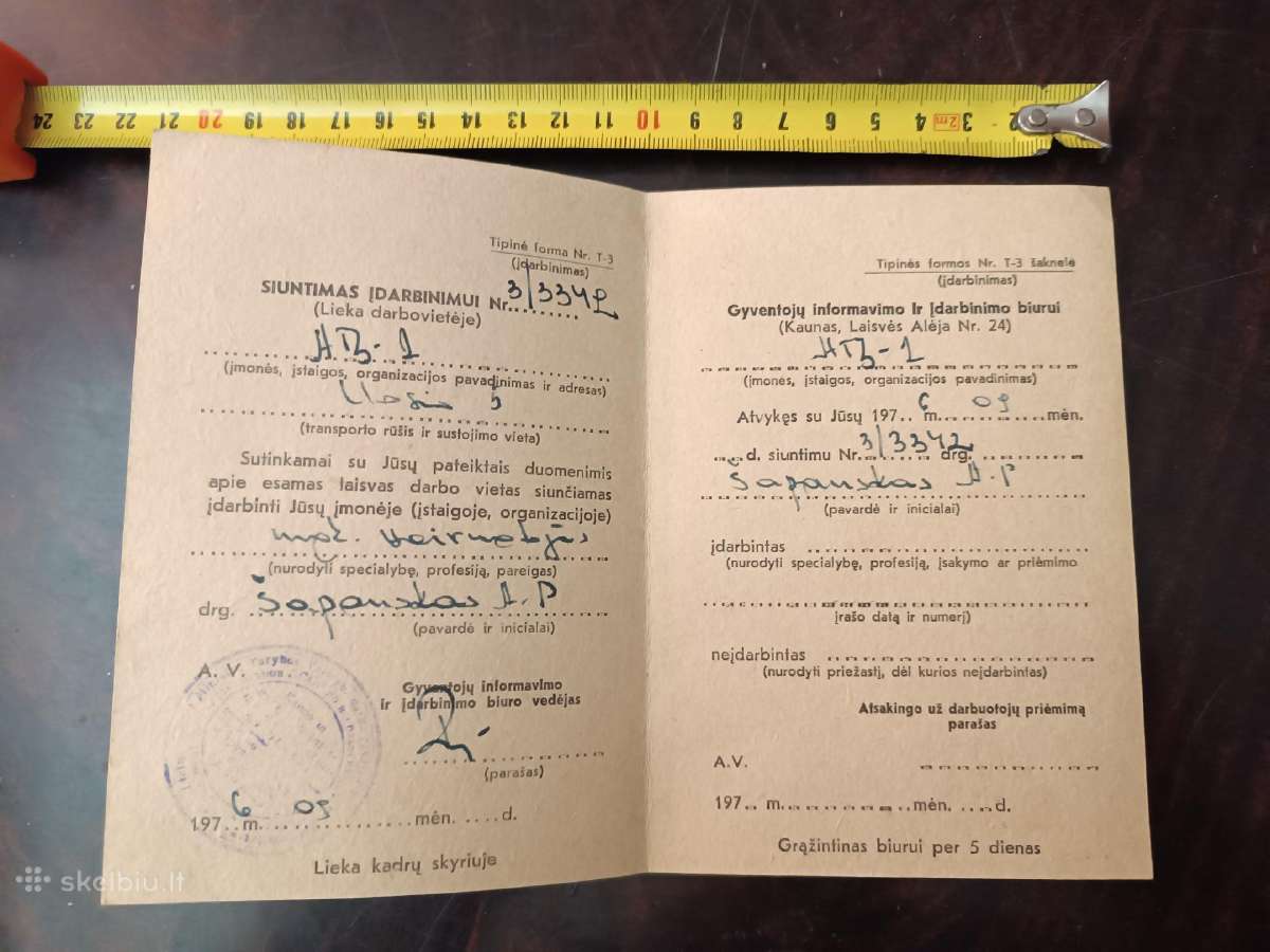 1976 Darbo biržos dokumentas - nuotraukos Nr. 2