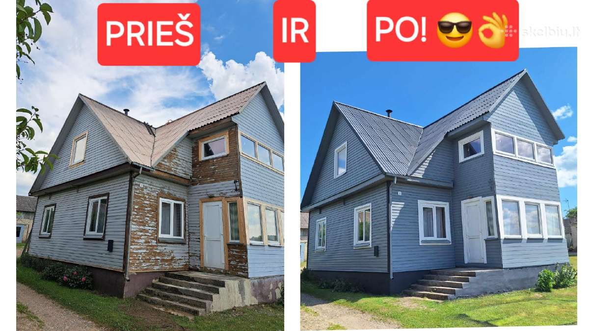 Medinių-dekoro Fasadų dažymas-stogų Dažymas! - nuotraukos Nr. 17