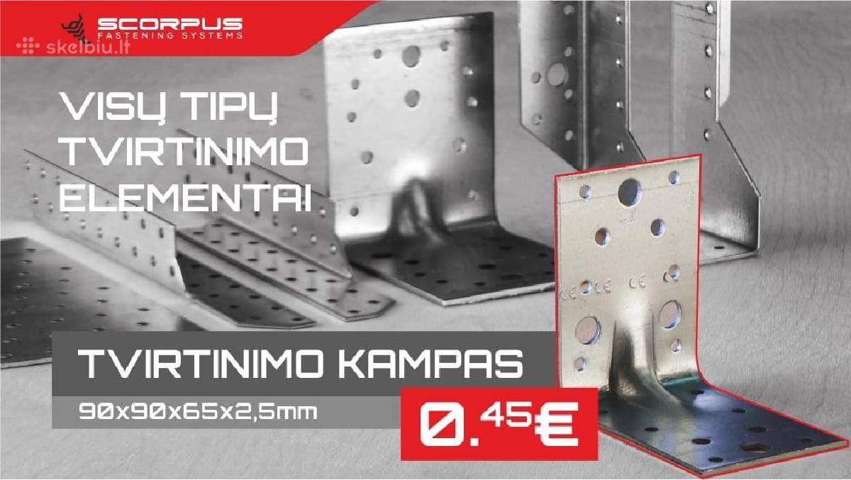 Tvirtinimo kampai 95x95x63 2,5mm - 0,45eur - nuotraukos Nr. 2