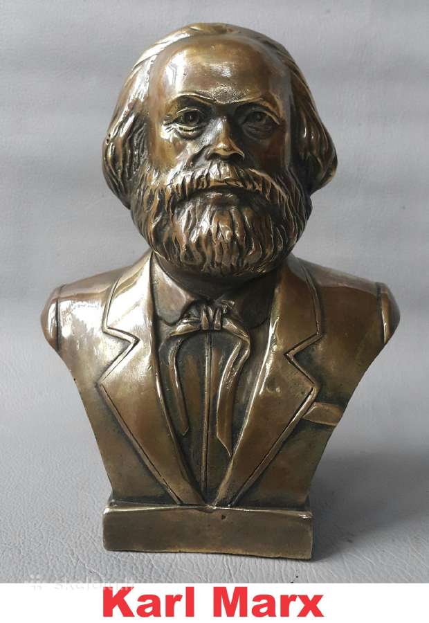 Bronziniai sunkūs,seni žinomų komunistų biustai - nuotraukos Nr. 5