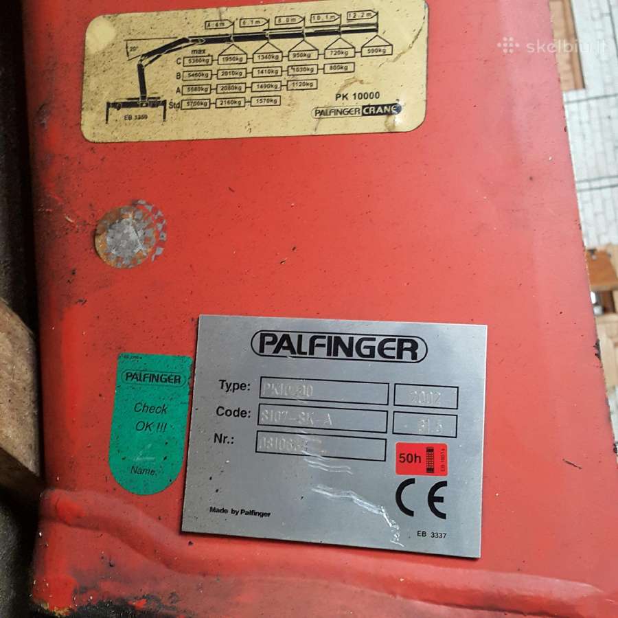 Hidraulinis kranas Pk10000 dalimis