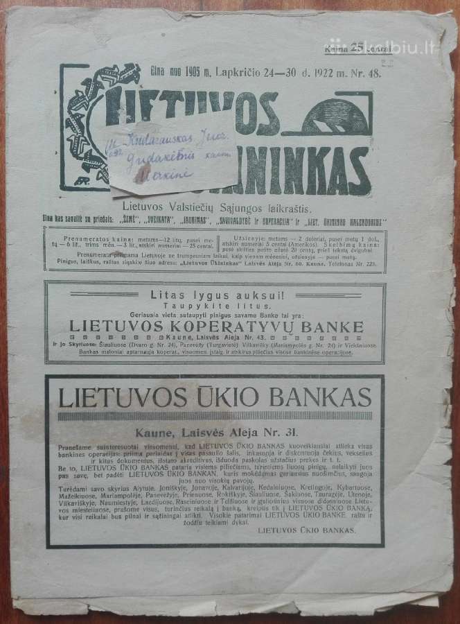 1509. Lietuvos Ūkininkas retas antikvarinis-kolekc - nuotraukos Nr. 6