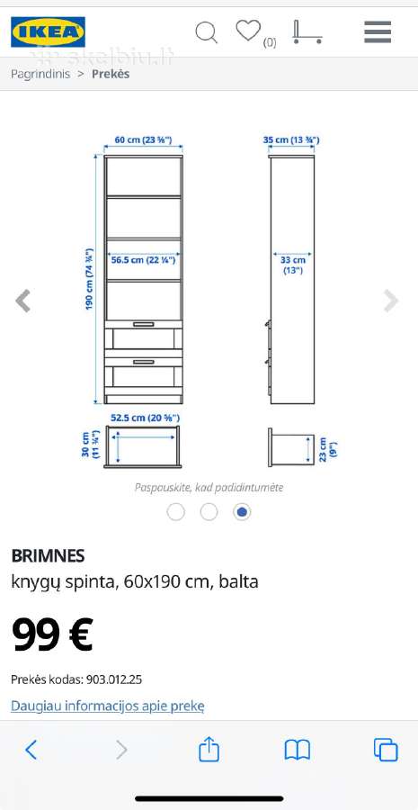 Ikea knygų spinta Brimnes - nuotraukos Nr. 6