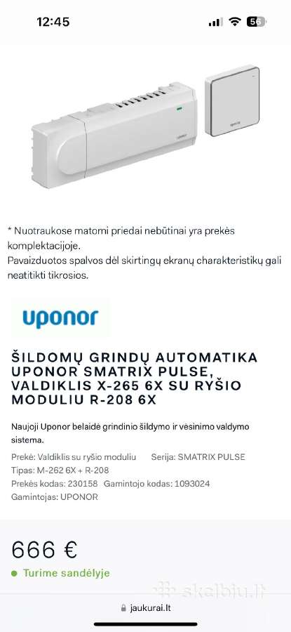 Šildomų Grindų Automatika Uponor Smatrix Pulse - nuotraukos Nr. 2