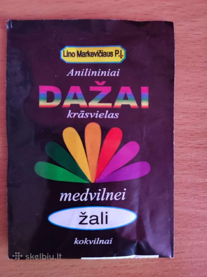 Anilininiai dažai medvilnei, žali