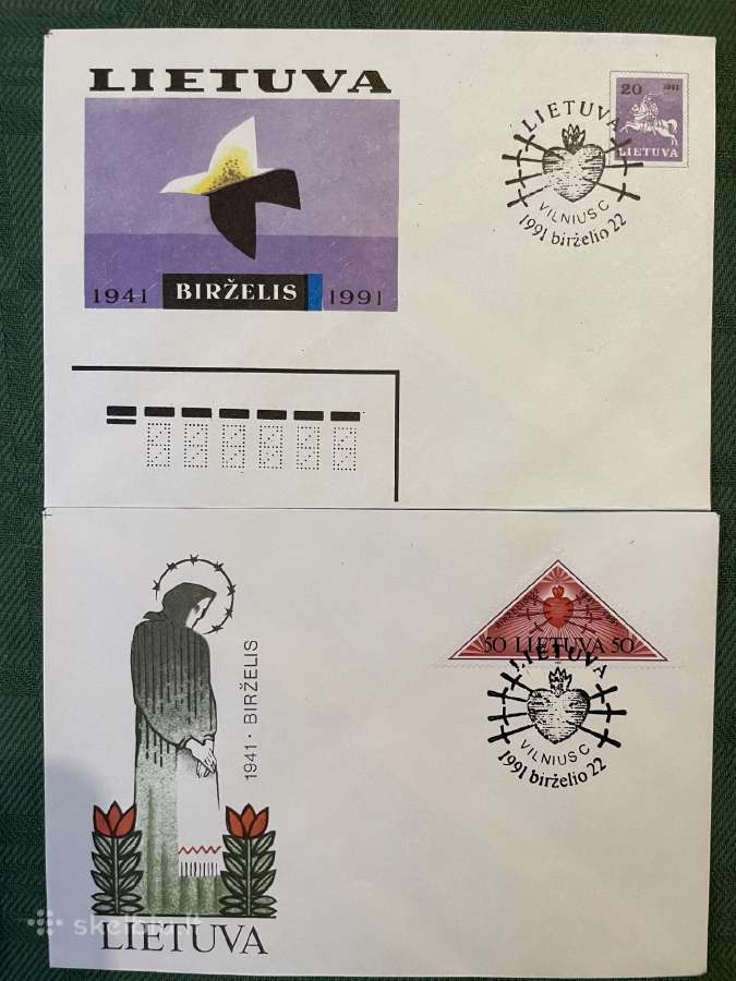 Lietuvos 1991 m. vokai su spec spaudais - nuotraukos Nr. 8