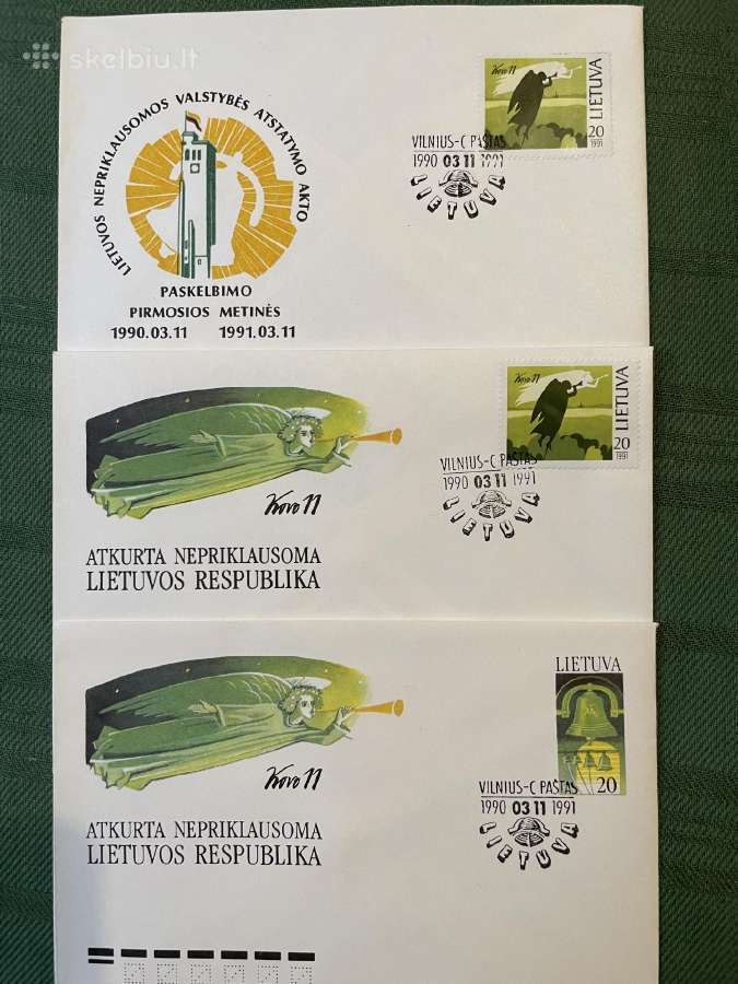 Lietuvos 1991 m. vokai su spec spaudais - nuotraukos Nr. 12