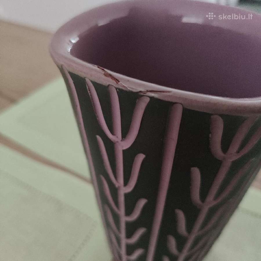 Keramikos vaza violetinės bordo spalvos - nuotraukos Nr. 3
