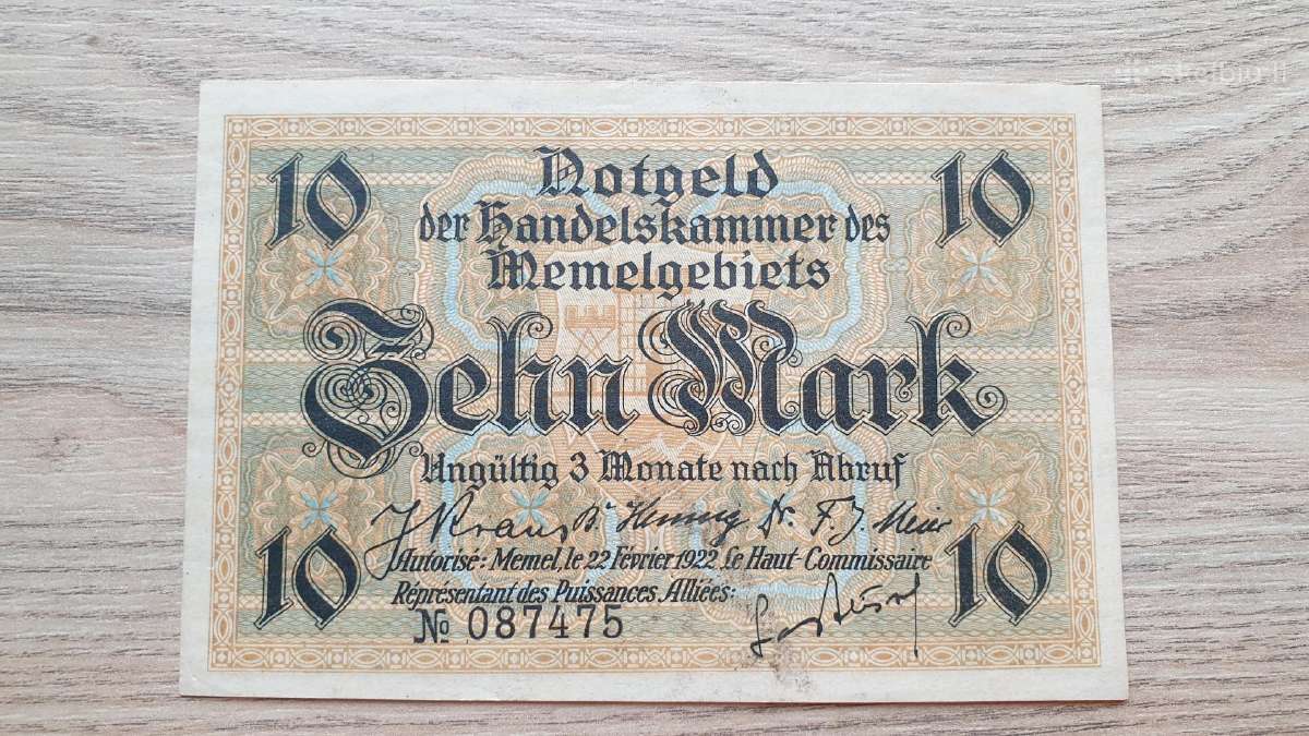 1922 metų 10 Memel markių - nuotraukos Nr. 2
