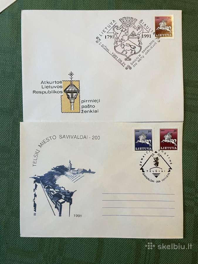 Lietuvos 1991 m. vokai su spec spaudais - nuotraukos Nr. 13