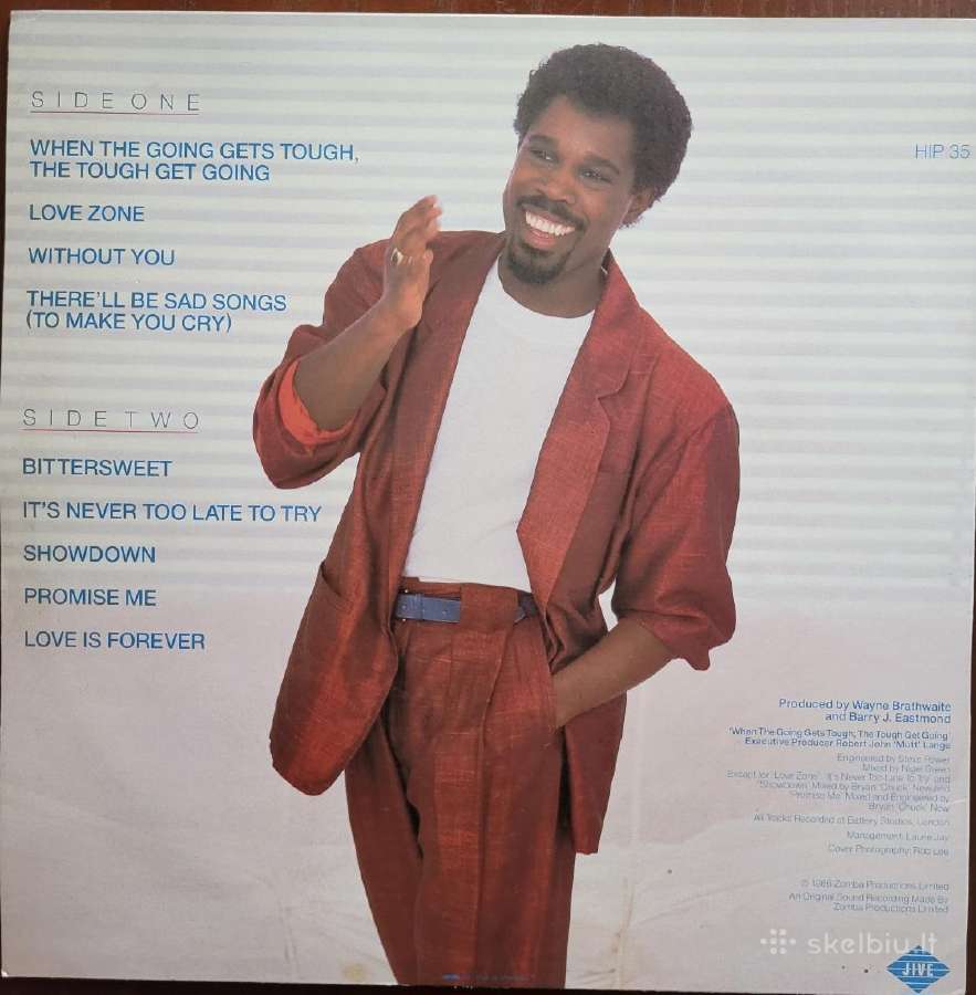 Lp Billy Ocean. Love Zone. 1986. Jive, Usa - nuotraukos Nr. 2