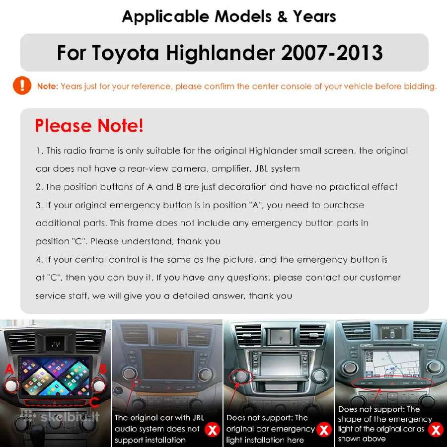 Toyota Highlander 2007-2013 android multimedija - nuotraukos Nr. 5