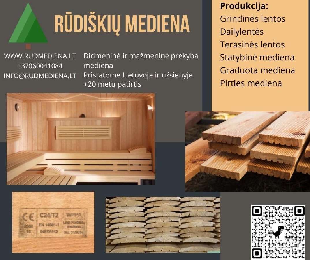 C18, C24 klasės mediena stogams, karkasams ir kt. - Skelbiu.lt