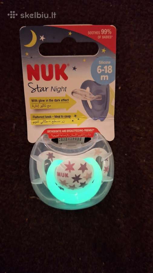 Nuk silikoninis čiulptukas, Star Night 6-18m - nuotraukos Nr. 2