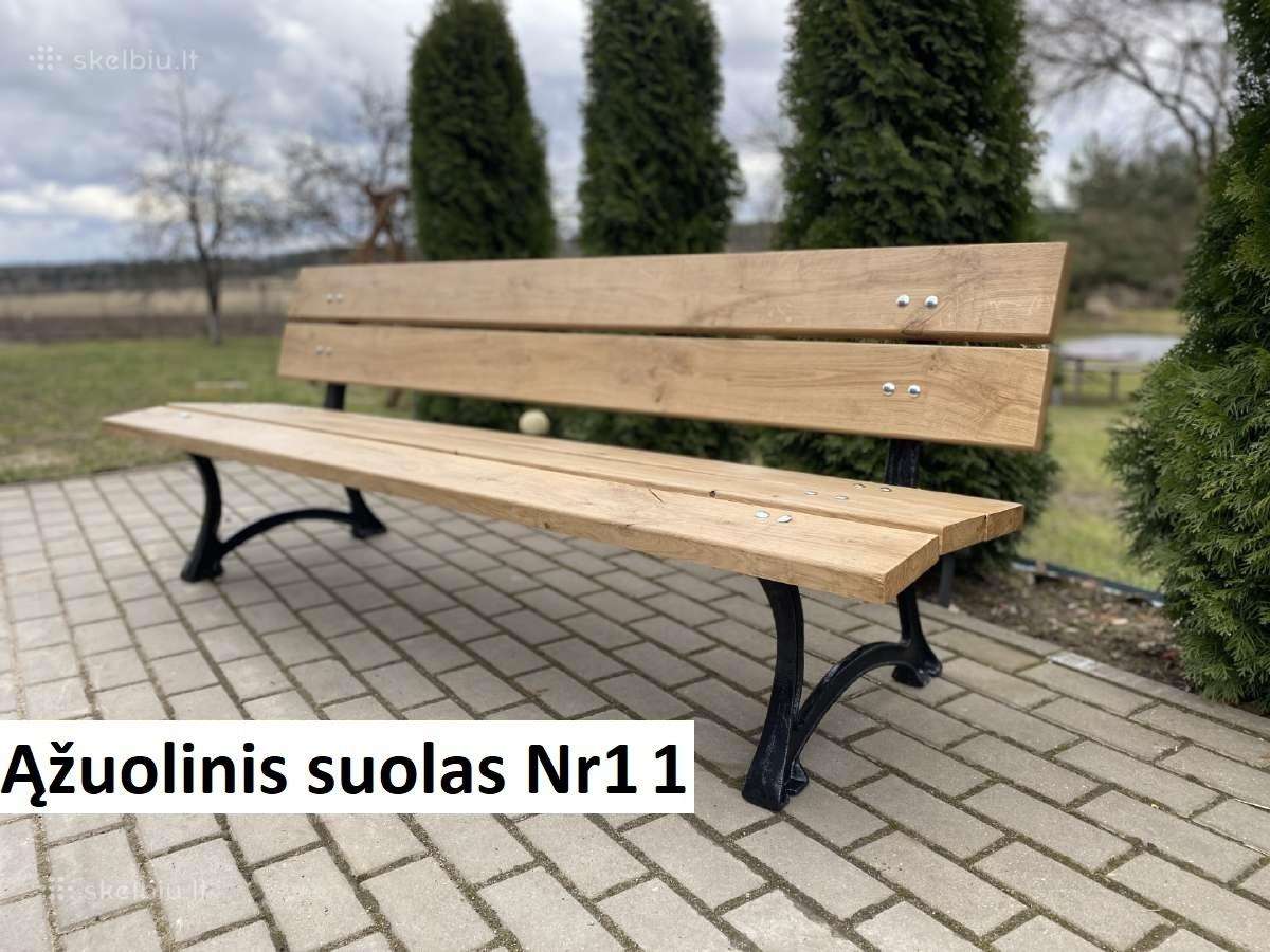 Ąžuoliniai lauko suoliukai - nuotraukos Nr. 6